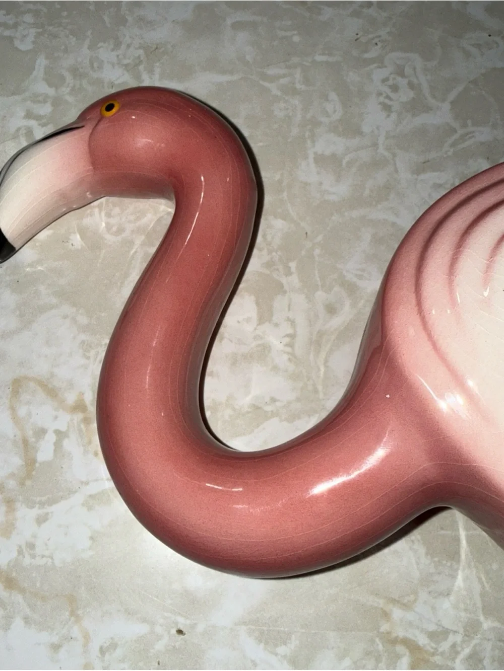 Pink Ceramic Flamingo Figurine - Decorative Home Accent